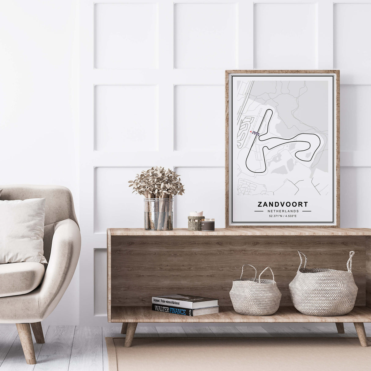 F1 Zandvoort - Netherlands circuit map print for minimal home decor