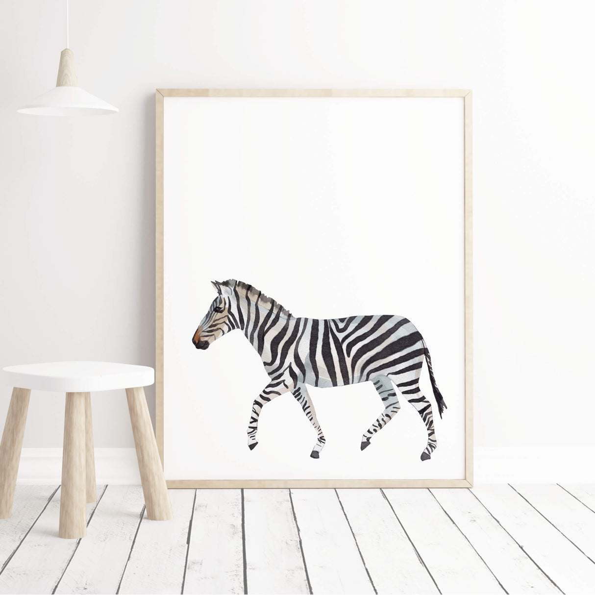 Watercolor zebra  print in neutral colors print for gender neutral nursery ideas and decor, boys room decor, girls room decor, boho nursrey decor, elegant nursery decor.